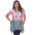 Plus Size White Mark Paisley Sharkbite-hem Tunic, Women's, Size: 1xl, Pink Other