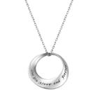 Sterling Silver Love Circle Pendant Necklace, Women's, Size: 18, Grey