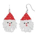 Seed Bead Santa Claus Drop Earrings, Women's, Multicolor