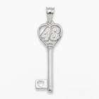 Insignia Collection Nascar Jimmie Johnson Sterling Silver 48 Heart Key Pendant, Women's, Grey