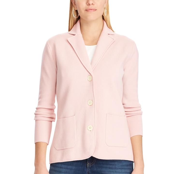 Women's Chaps Knit Blazer, Size: Small, Pink