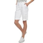 Juniors' Unionbay Greyson Convertible Skimmer Shorts, Teens, Size: Small, White