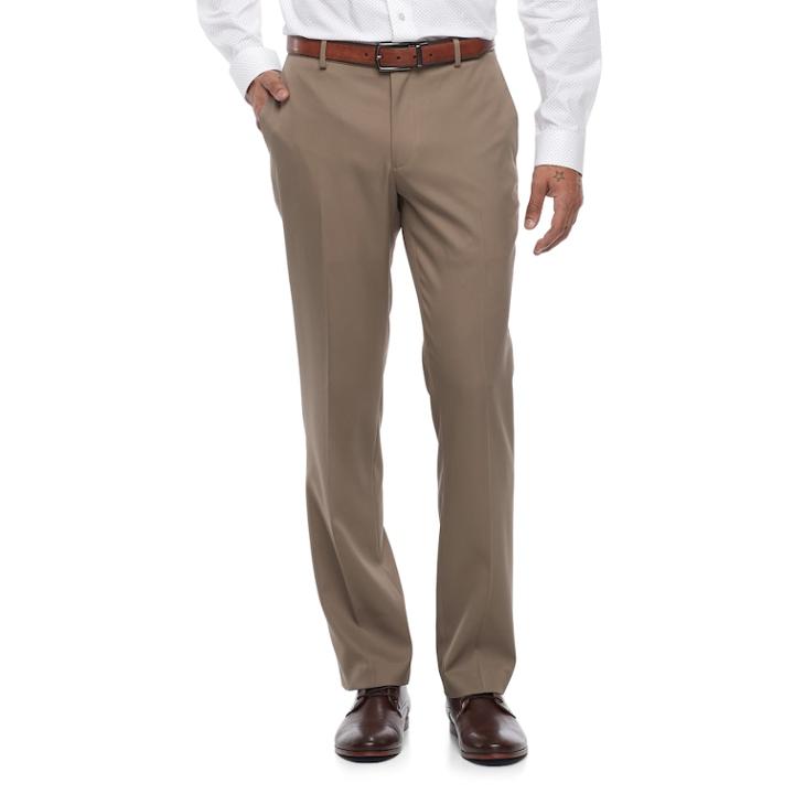 Big & Tall Men's Apt. 9&reg; Extra Slim-fit Tall Essential Dress Pants, Size: 38x38, Med Beige