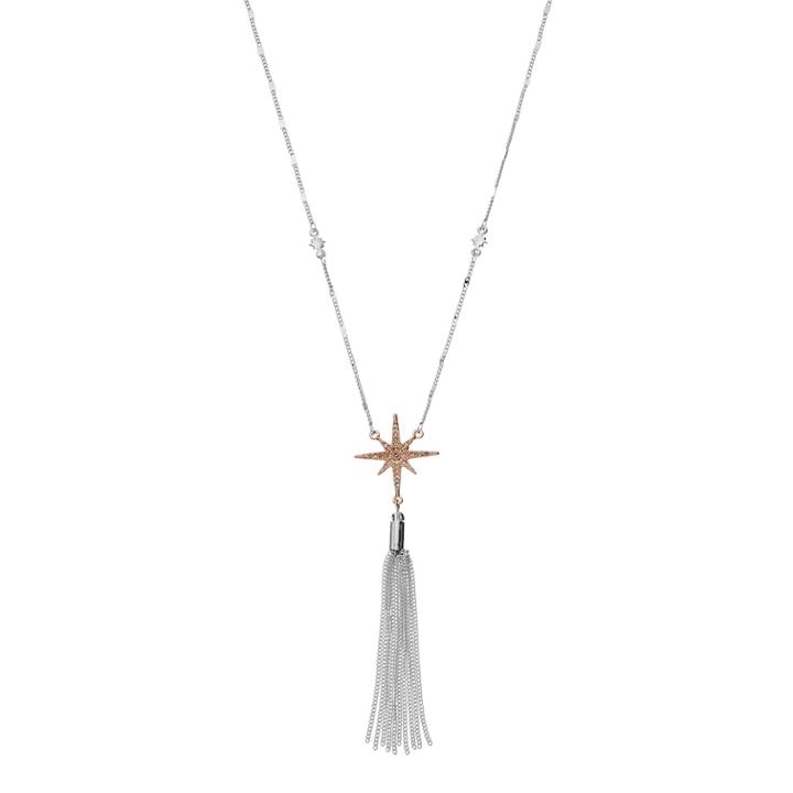 Lc Lauren Conrad Long Two Tone Tassel Starburst Necklace, Women's, Multicolor
