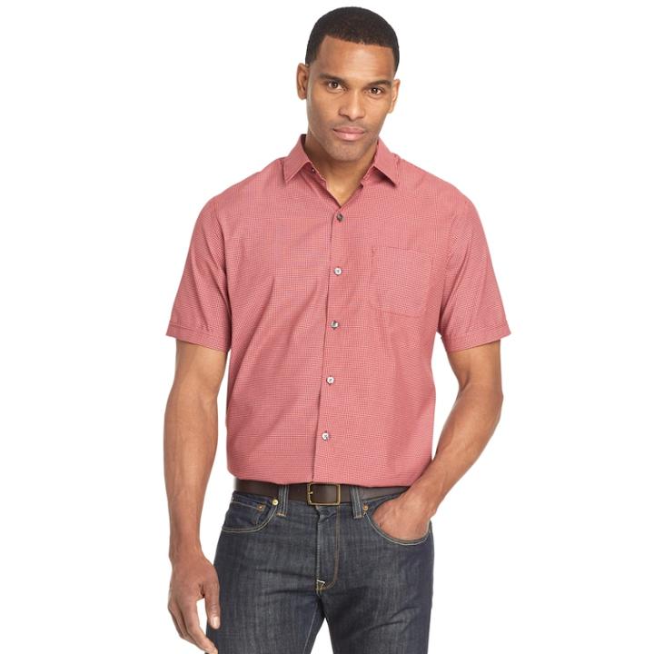 Men's Van Heusen Air Classic-fit Casual Button-down Shirt, Size: Medium, Red