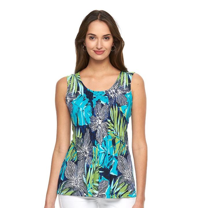 Women's Croft & Barrow Scoopneck Tank, Size: Large, Dark Blue