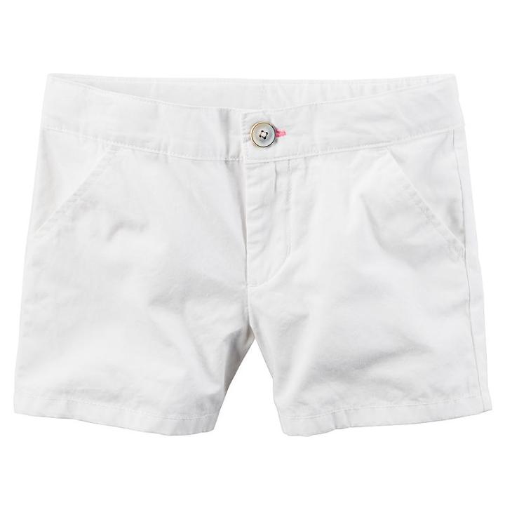 Girls 4-8 Carter's Poplin Shorts, Girl's, Size: 4, White