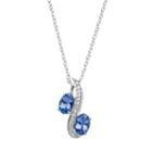 Sterling Silver Tanzanite & White Zircon Swirl Pendant, Women's, Size: 18, Blue