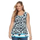 Plus Size Croft & Barrow&reg; Pintuck Tank, Women's, Size: 1xl, Turquoise/blue (turq/aqua)