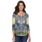 Women's World Unity Embellished High-low Tee, Size: Small, Blue