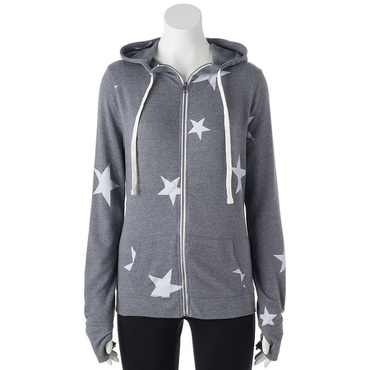 Juniors' So&reg; Perfectly Soft Striped Sleeve Hoodie, Teens, Size: Xs, White