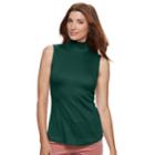 Women's Croft & Barrow&reg; Sleeveless Mockneck Top, Size: Xl, Green