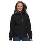 Juniors' Sebby Hooded Softshell Bomber Jacket, Teens, Size: Large, Black