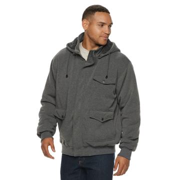 Men's Victory Outfitters Quilted Fleece Hoodie, Size: Large, Grey (charcoal)