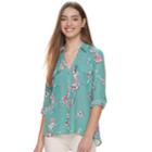 Juniors' Candie's&reg; Printed Lace Blouse, Teens, Size: Medium, White