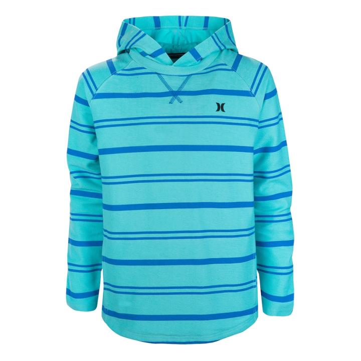 Boys 4-7 Hurley Striped Hooded Tee, Size: 6, White