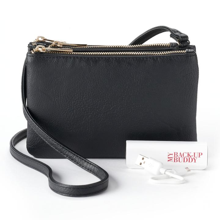 Apt. 9&reg; Protect & Connect Rfid-blocking Phone Charging Crossbody Bag, Women's, Black
