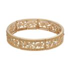 Lc Lauren Conrad Textured Openwork Flower Stretch Bracelet, Women's, Gold