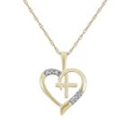 Diamond Accent 10k Gold Heart & Cross Pendant Necklace, Women's, Size: 18
