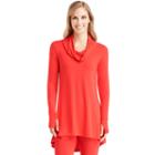 Women's Cuddl Duds Softwear Cowlneck Tunic Top, Size: Small, Red