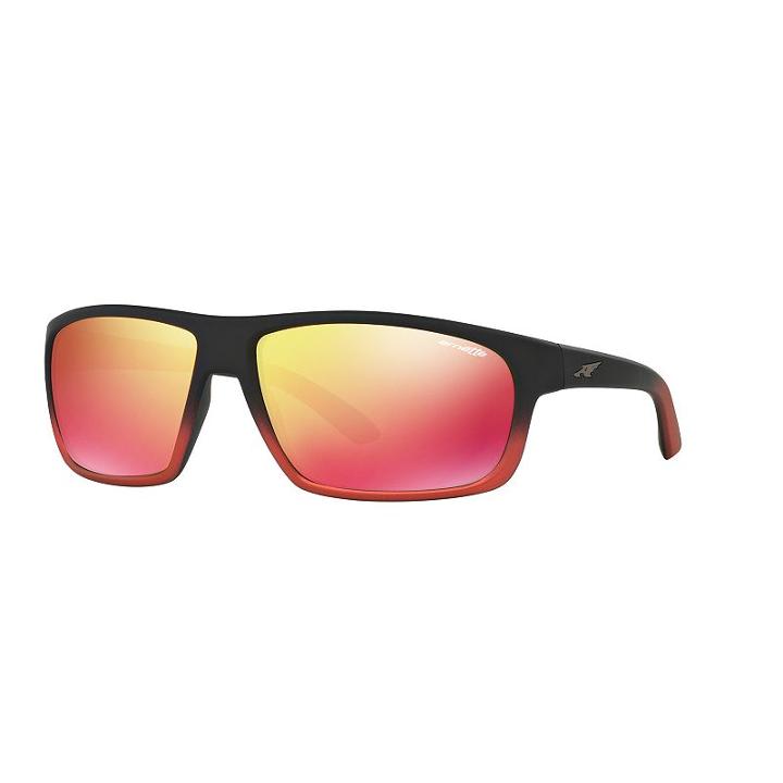 Arnette An4225 64mm Burnout Rectangle Mirror Sunglasses, Men's, Grey (charcoal)