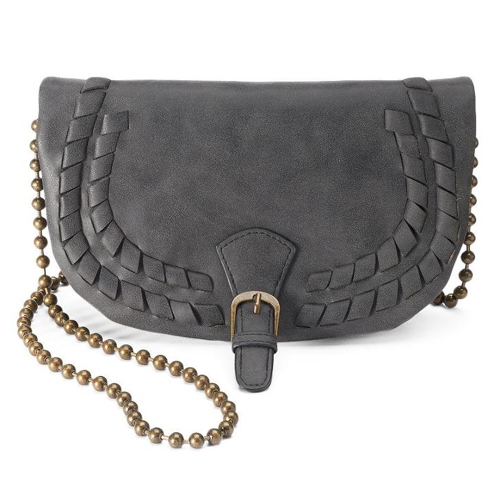 T-shirt & Jeans Laced Crossbody Bag, Women's, Black