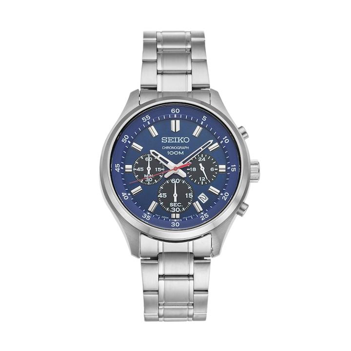 Seiko Men's Stainless Steel Chronograph Watch - Sks585, Size: Large, Silver
