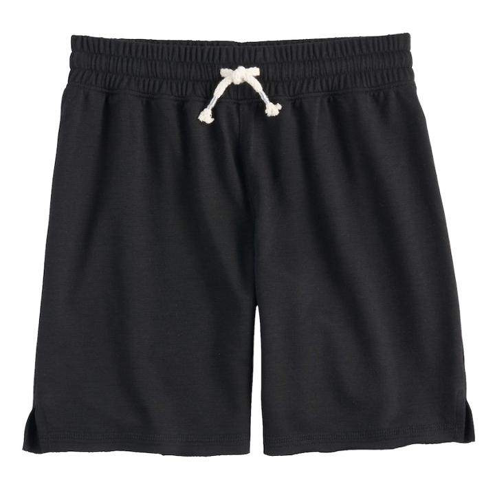 Girls 7-16 & Plus Size So&reg; Core Midi Shorts, Size: 12 1/2, Black