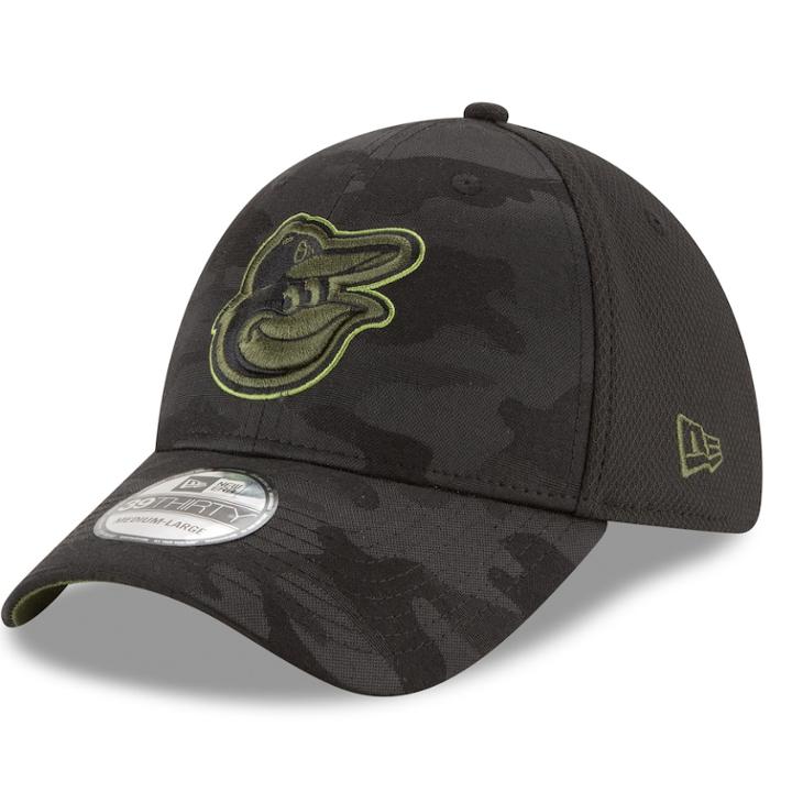Adult New Era Baltimore Orioles 39thirty Memorial Day Flex-fit Cap, Men's, Size: L/xl, Black
