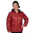 Women's Excelled Hooded Puffer Packable Jacket, Size: Large, Red