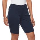 Petite Croft & Barrow&reg; Pull-on Bermuda Shorts, Women's, Size: 4 Petite, Blue (navy)