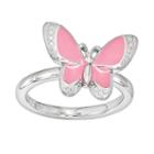 Stacks And Stones Sterling Silver Butterfly Stack Ring, Women's, Size: 10, Pink