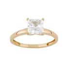 10k Gold Cubic Zirconia Solitaire Engagement Ring, Women's, Size: 9, White
