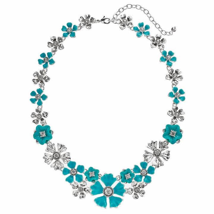 Napier Flower Statement Necklace, Women's, Blue