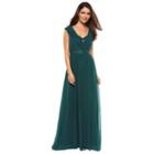 Women's 1 By 8 Mesh Embellished Evening Gown, Size: 6, Light Blue