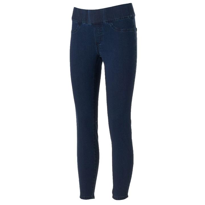 Women's Apt. 9&reg; Pull On Skinny Jeans, Size: 14, Dark Blue