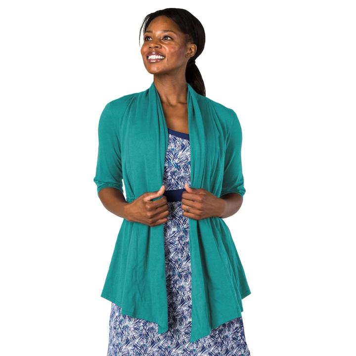 Women's Soybu Cabana Yoga Cardigan, Size: Medium, Green