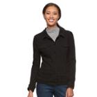 Women's Gloria Vanderbilt Faux-denim Jacket, Size: Small, Black