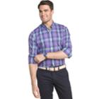 Men's Izod Advantage Sportflex Plaid Regular-fit Stretch Button-down Shirt, Size: Small, Brt Purple