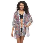 Women's Social Angel Paisley Kimono Cover-up, Multicolor