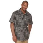 Big & Tall Croft & Barrow&reg; True Comfort Regular-fit Stretch Crosshatch Button-down Shirt, Men's, Size: L Tall, Grey