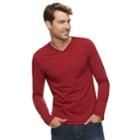 Men's Apt. 9&reg; Premier Flex Solid V-neck Tee, Size: Medium, Red