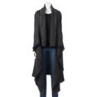Mudd&reg; Fringed Vest, Women's, Grey (charcoal)