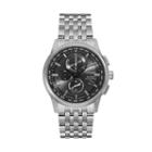 Citizen Eco-drive Men's World A-t Stainless Steel Chronograph Watch, Grey
