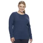Plus Size Croft & Barrow&reg; Cable Knit Sweater, Women's, Size: 2xl, Blue