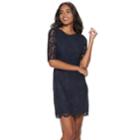 Women's Sharagano Lace Sheath Dress, Size: Xs, Blue (navy)