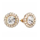 Lc Lauren Conrad Gold Tone Simulated Crystal Round Frame Stud Earrings, Women's, Multicolor