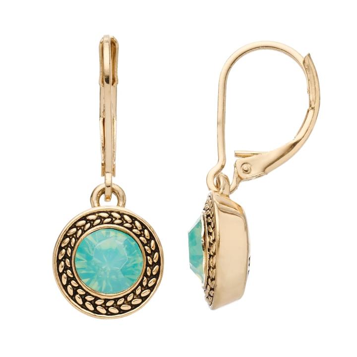 Napier Circle Drop Earrings, Women's, Green