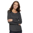 Women's Sonoma Goods For Life&trade; Essential Crewneck Tee, Size: Small, Dark Grey