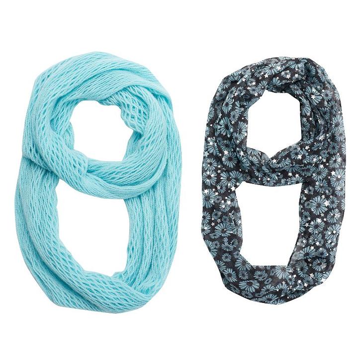 Girls 4-16 2-pk. Printed Foil & Solid Knit Scarves, Girl's, Oxford